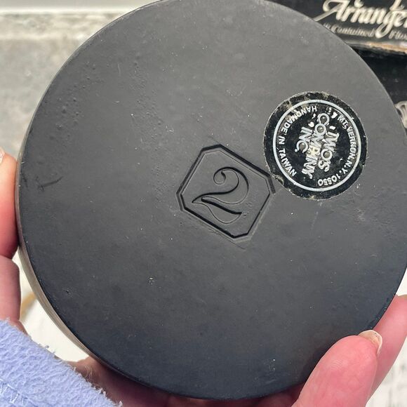 VINTAGE By Special Arrangement 4" Round Black Floral Flower Frog Two's Company - Picture 6 of 9